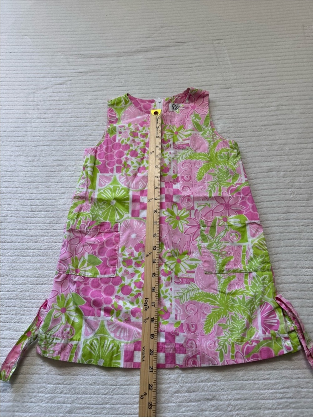 Lilly Pulitzer Pink & Lime Patchwork A-Line Dress - Picture 7 of 8